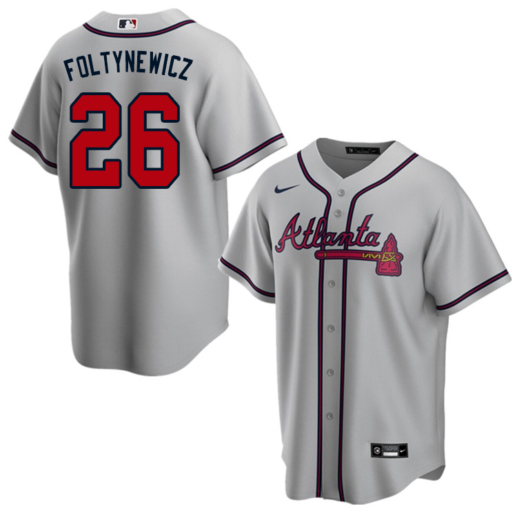 Nike Men #26 Mike Foltynewicz Atlanta Braves Baseball Jerseys Sale-Gray